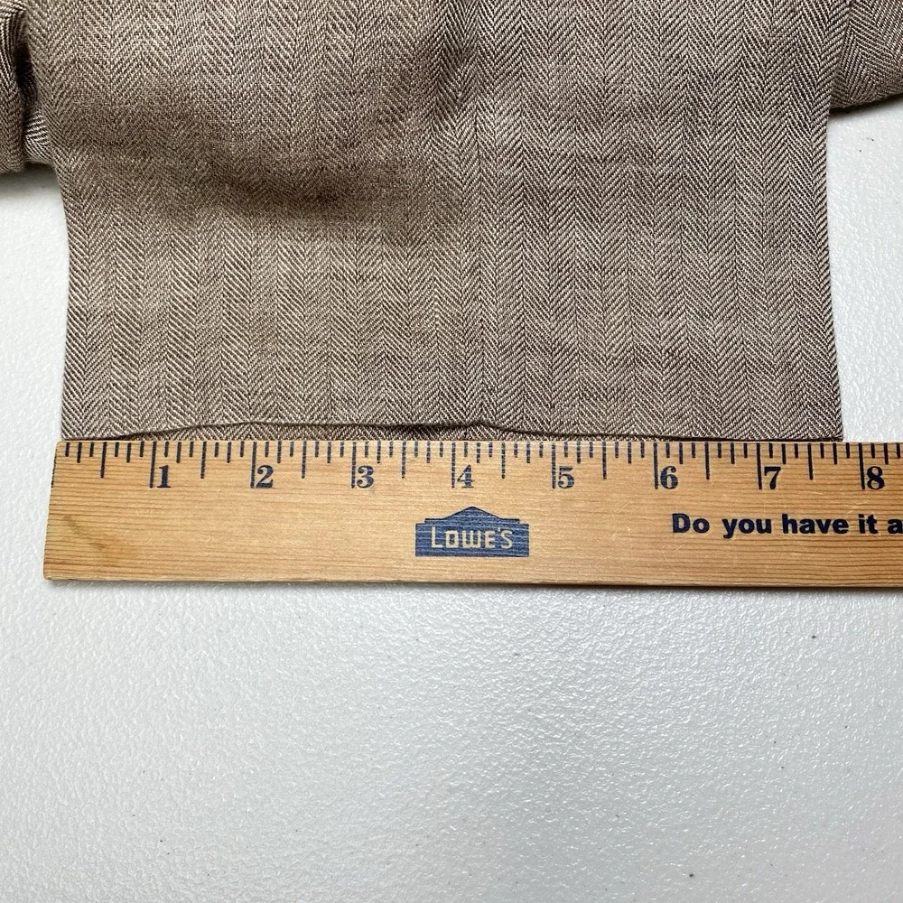Brooks Brothers Classic Linen Pants Solbiati Nobel (36x32) Brown Herringbone